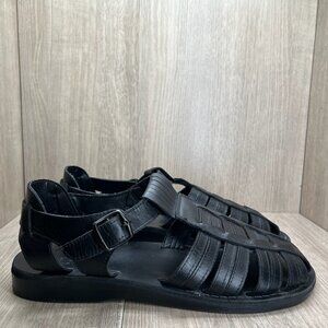 Jerusalem Barak Closed Toe Sandals Mens 46 Ankle Strap Handcrafted Leather Black